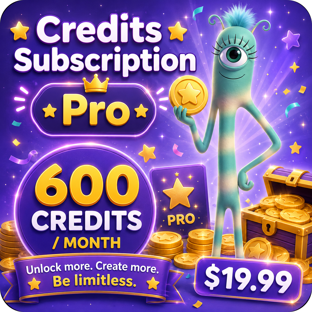 Credits Subscription — Pro (600/month)
